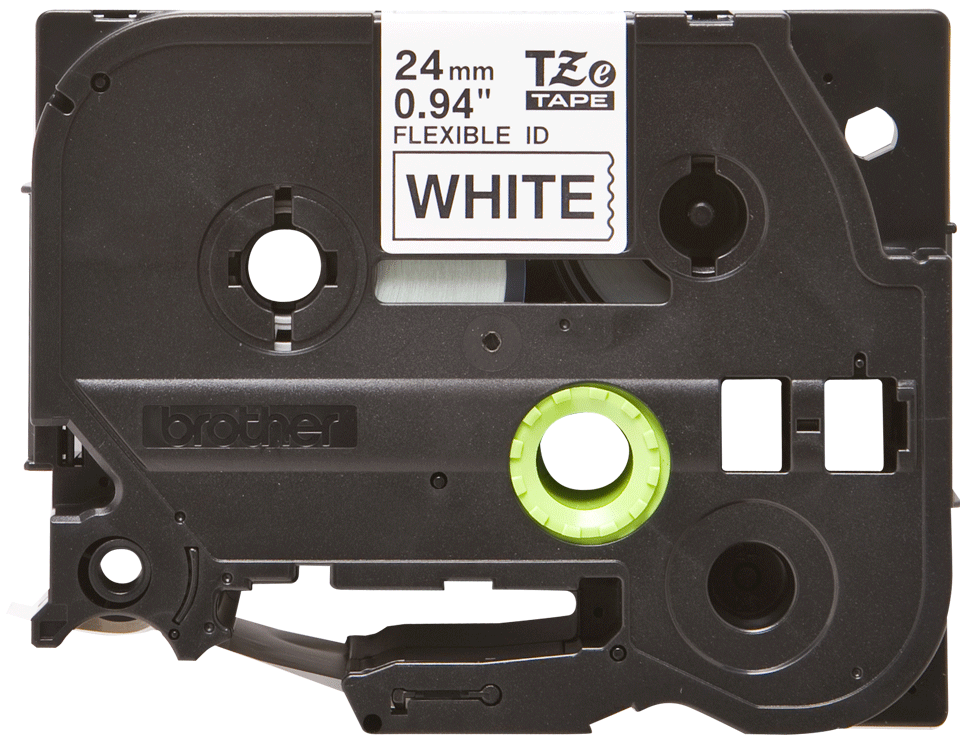 Original Brother TZeFX251 fleksibel ID merketape – sort på hvit, 24 mm bred 2